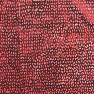 Patchwork stof - rød og sort batik med mønster
