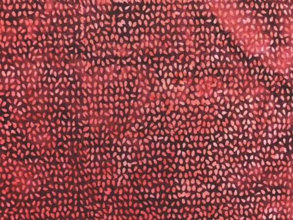 Patchwork stof - rød og sort batik med mønster