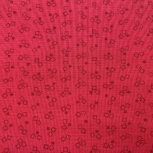 Patchwork stof - rød med små firkanter