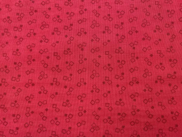 Patchwork stof - rød med små firkanter