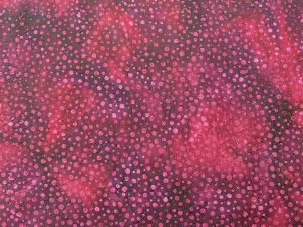Patchwork stof - lilla og pink batik med prikker