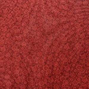 Patchwork stof - rød med cirkel mønster