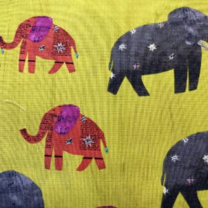 Patchwork stof - Moda - Gul med elefanter