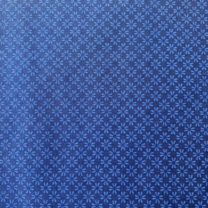Patchwork stof - blå med lyseblå mønster