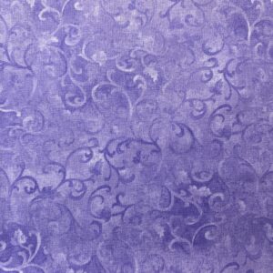 Patchwork stof - lys lilla med snirkler