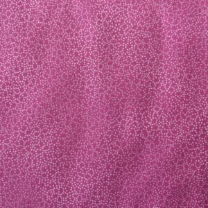 Patchwork stof - pink med hvide prikker i mønster