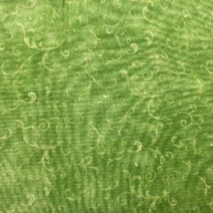 Patchwork stof - grøn med snirkler
