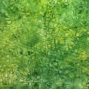 Patchwork stof - grøn batik med firkanter