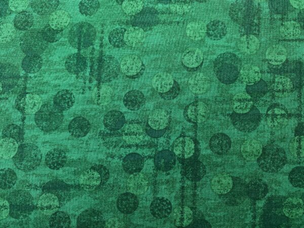 Patchwork stof - grøn med prikker