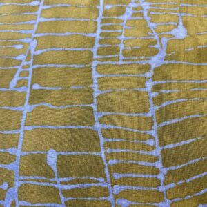 Patchwork stof - gul med blå streger