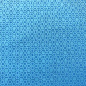 Patchwork stof - lys blå med sekskanter
