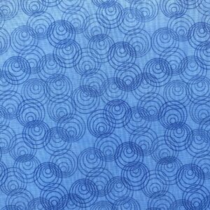 Patchwork stof - lys blå med mørkeblå cirkler