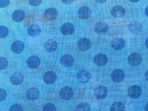Patchwork stof - Moda - Turkis med blå prikker