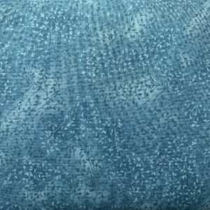 Patchwork stof - blå med bladmønster