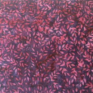 Patchwork stof - brun med røde blade