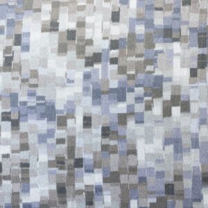 Patchwork stof - grå blå pixelering