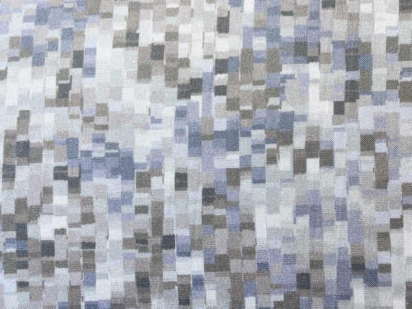 Patchwork stof - grå blå pixelering