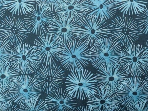 Patchwork stof - blå blomster
