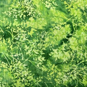 Patchwork stof - grøn med bladmønster