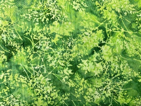 Patchwork stof - grøn med bladmønster