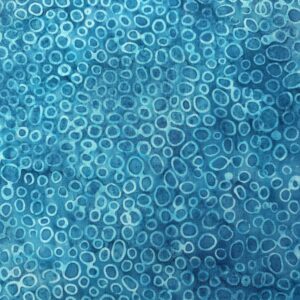 Patchwork stof - blå med cirkler