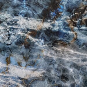 Patchwork stof - blå marmor