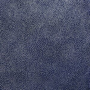 Patchwork stof - blå med sølv prikker