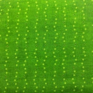 Patchwork stof - grøn med prikker og krydser