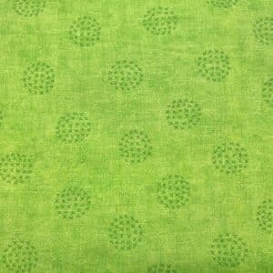 Patchwork stof - grøn med krydser i kugle