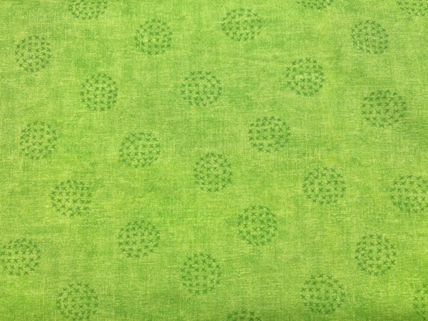Patchwork stof - grøn med krydser i kugle