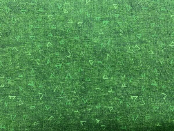 Patchwork stof - grøn med trekanter