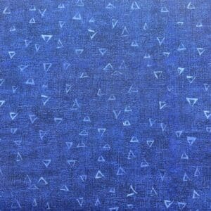 Patchwork stof - blå med trekanter