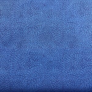Patchwork stof - blå med små streger i mønster