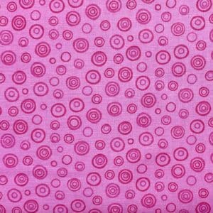 Patchwork stof - pink med cirkler