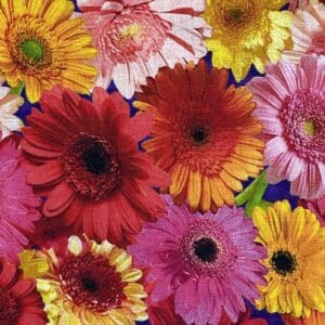 Patchwork stof - store farverige blomster