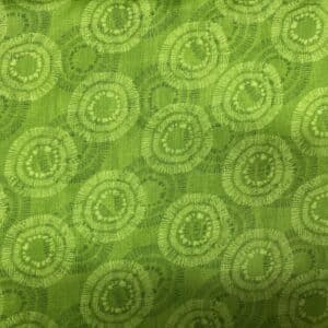 Patchwork stof - grøn med ringe