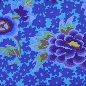 Patchwork stof - Kaffe Fassett - Turkis med blå-brunlige blomster, Charlotte