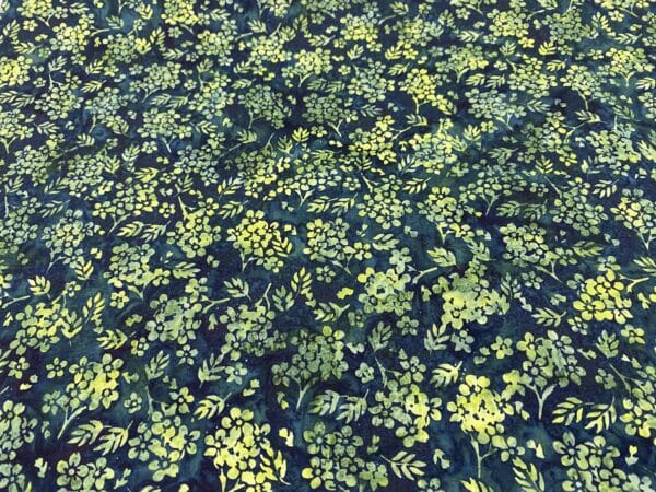 Patchwork stof - blå med gule blomster