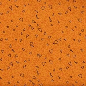 Patchwork stof - orange med trekanter