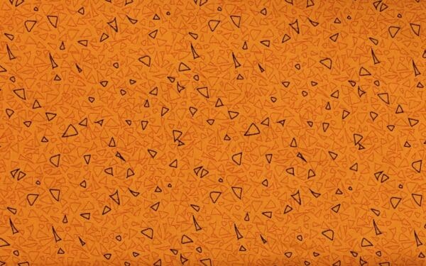 Patchwork stof - orange med trekanter
