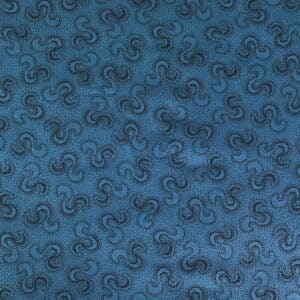 Patchwork stof - blå med omega mønster