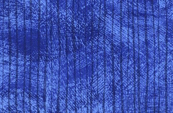 Patchwork stof - blå med penselstrøg og striber