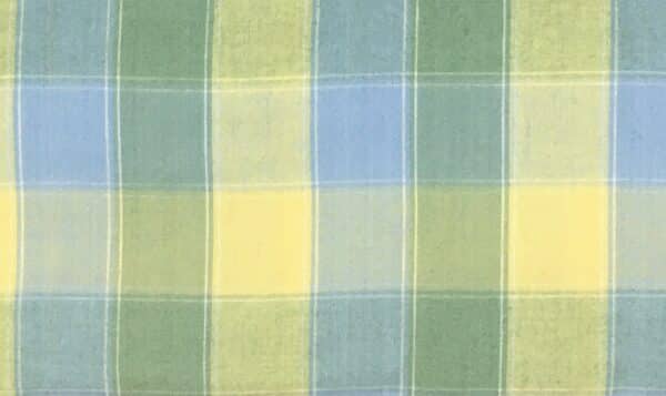 Patchwork stof - gule, blå og grønne tern