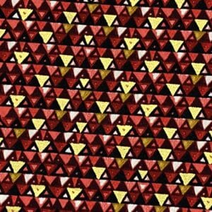 Patchwork stof - sort med farvede trekanter