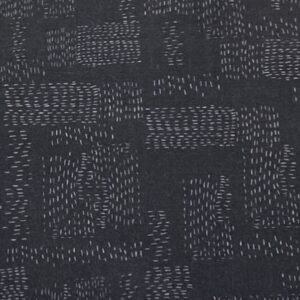 Patchwork stof - sort med hvide streger i mønster