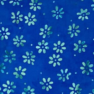 Patchwork stof - blå med hvide blomster