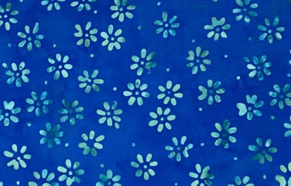 Patchwork stof - blå med hvide blomster