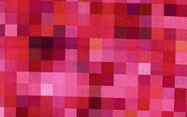 Patchwork stof - pink firkanter i pixels