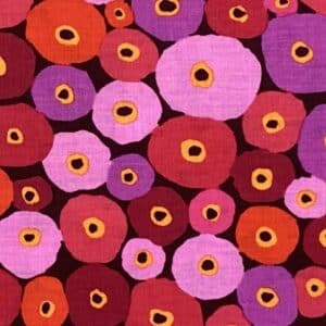 Patchwork stof - lyserøde og lilla cirkler