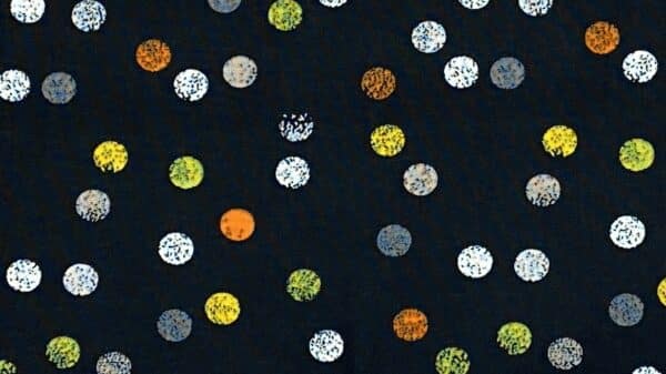 Patchwork stof - Zen Chic - Sort med farvede prikker